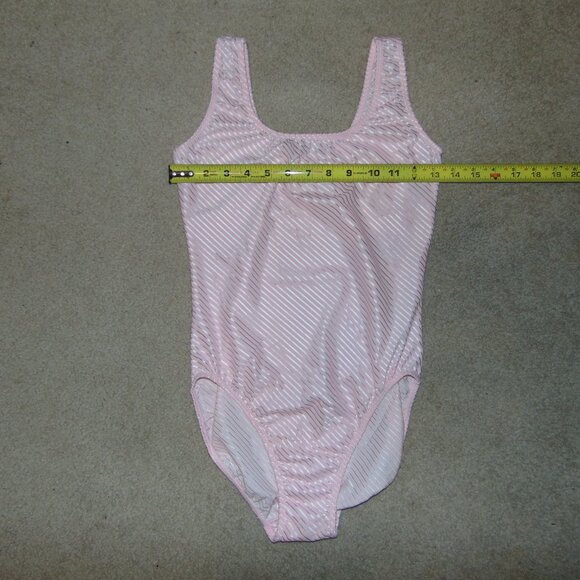 Evan-Picone Pink Striped Leotard L - Picture 7 of 7